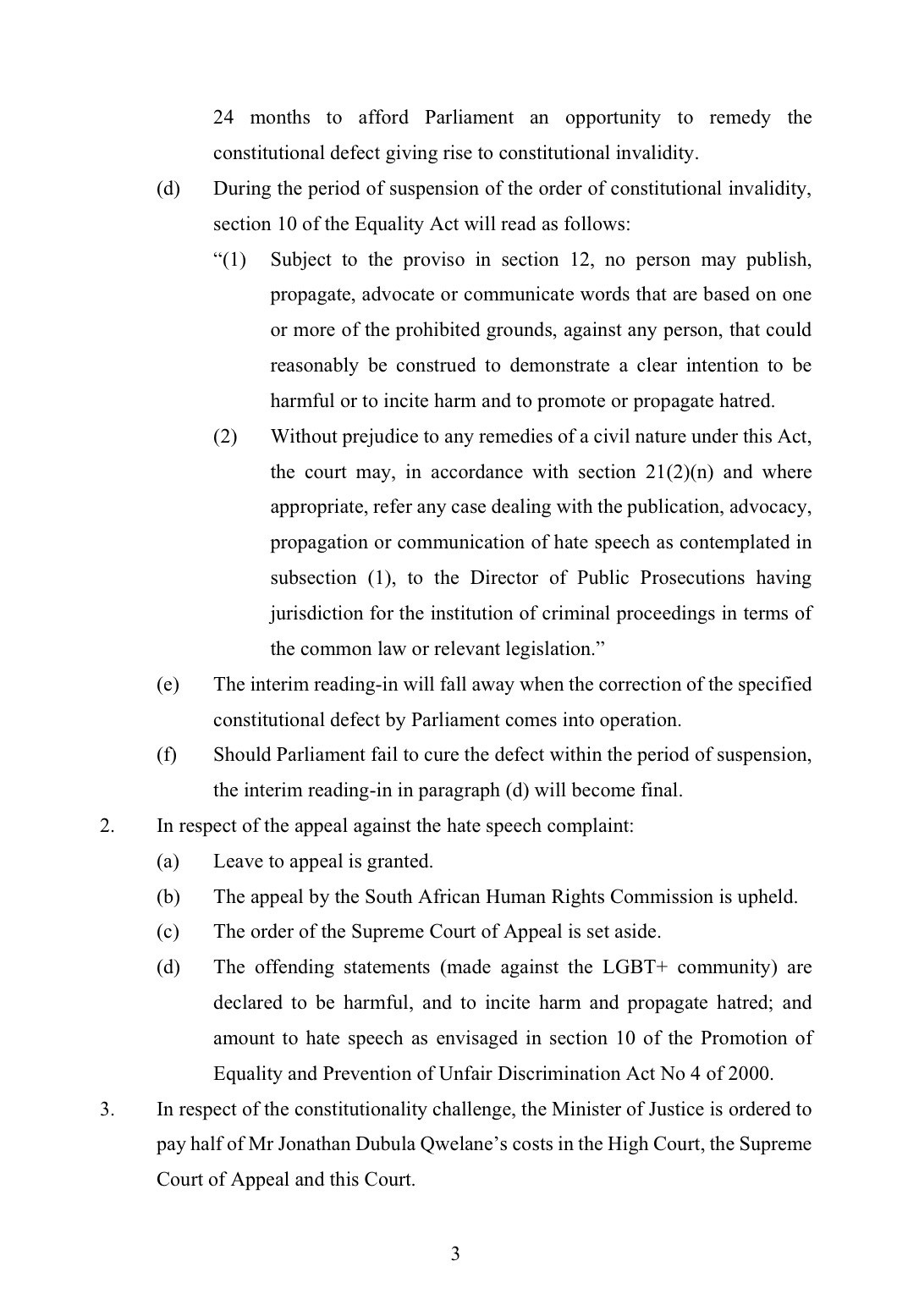 Constitutional Court order page 2