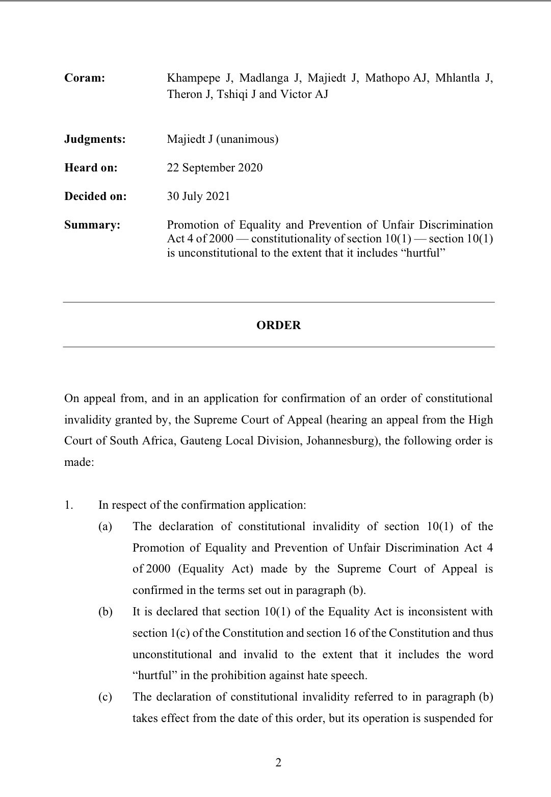 Constitutional Court order page 2 variant
