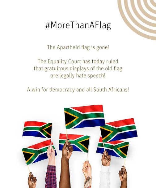 #MoreThanAFlag — Apartheid flag ruled hate speech